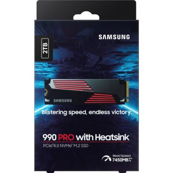 Samsung 990 PRO 2 TB M.2 interne SSD NVMe PCIe 4.0 mit Kühler – High-Speed Speicher für PC Notebook & Gaming